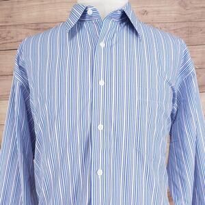 NEW Croft & Barrow Dress Shirt Mens XL Blue Stripe Wrinkle Resistant Button Down